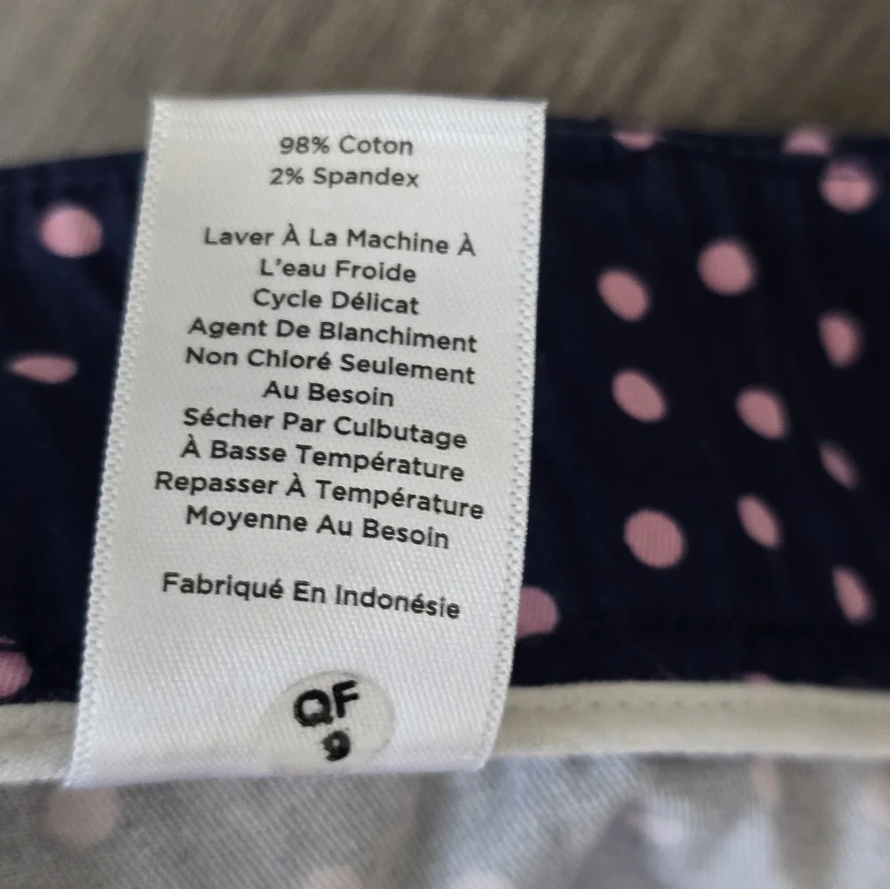 Talbots The Perfect Crop Curvy Size 4P Polka Dot Navy Pink Coastal Nautical